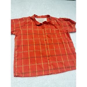 Ace And Jig Size XS Orange Cropped Button Up Short Sleeve Shirt Metallic Boho